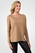 Camel Heather Cashmere High Low Sweater right side view