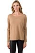 Camel Heather Cashmere High Low Sweater front view