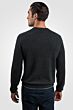 Charcoal Men's 100% Cashmere Long Sleeve Pullover Crewneck Sweater Back View
