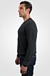 Charcoal Men's 100% Cashmere Long Sleeve Pullover Crewneck Sweater Left View