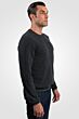 Charcoal Men's 100% Cashmere Long Sleeve Pullover Crewneck Sweater Right View