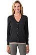 Charcoal Merino Wool Long Sleeve V Neck Cardigan Sweater Front View