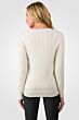 Cream Cashmere Cable-knit Crewneck Sweater back view