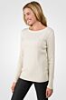 Cream Cashmere Cable-knit Crewneck Sweater left side view