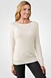 Cream Cashmere Cable-knit Crewneck Sweater right side view