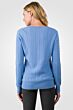 Crystal Blue Cashmere Cable-knit Crewneck Sweater back view