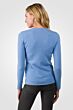 Crystal Blue Cashmere V-neck Sweater back view