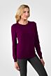 JENNIE LIU Women's 100% Pure Cashmere Long Sleeve Crew Neck Sweater(M