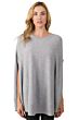 Gray Cashmere Oversized Laid-back Poncho Sweater front view