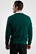 Green Men's 100% Cashmere Long Sleeve Pullover Crewneck Sweater Back View