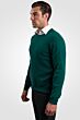 Green Men's 100% Cashmere Long Sleeve Pullover Crewneck Sweater Left View