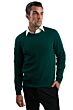 Green Men's 100% Cashmere Long Sleeve Pullover Crewneck Sweater Front View