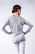 Cashmere Silk Long Sleeve Feather Weight V Neck Shirt Tee Back View
