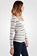 Grey Stripe Cashmere Long Sleeve V Neck Cardigan Right View