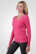 Hot Pink Cashmere Cable-knit V-neck Sweater left side view