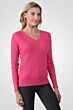 Hot Pink Cashmere Cable-knit V-neck Sweater right side view