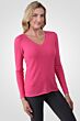 Hot Pink Cashmere V-neck Sweater right side view
