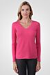 Hot Pink Cashmere V-neck Sweater front view