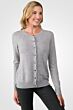 Lt Grey Cashmere Button Front Cardigan Sweater right side view