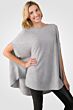 Gray Cashmere Oversized Laid-back Poncho Sweater right side view