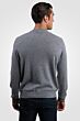 Lt Grey Men's 100% Cashmere Long Sleeve Pullover Crewneck Sweater Back View