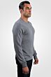 Lt Grey Men's 100% Cashmere Long Sleeve Pullover Crewneck Sweater Right View