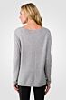 Lt Heather Grey Cashmere High Low Sweater back view