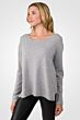 Lt Heather Grey Cashmere High Low Sweater left side view