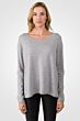 Lt Heather Grey Cashmere High Low Sweater front view