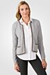 Lt Heather Grey Cashmere Lace-trim Crop Cardigan Sweater right side view