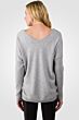 Lt Heather Grey Cashmere Oversized Double V Dolman Sweater back view