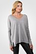 Lt Heather Grey Cashmere Oversized Double V Dolman Sweater right side view