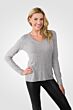Lt Heather Grey Cashmere V-neck Sweater right side view