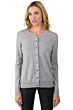 Lt Grey Cashmere Button Front Cardigan Sweater front view