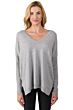 Lt Heather Grey Cashmere Oversized Double V Dolman Sweater front view