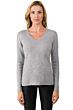 Lt Heather Grey Cashmere V-neck Sweater front view