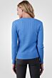 Lunar Blue Cashmere Cable-knit V-neck Sweater back view