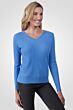 Lunar Blue Cashmere Cable-knit V-neck Sweater right side view