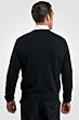 Black Men's 100% Cashmere Long Sleeve Pullover V Neck Sweater Back View