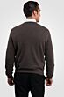 Brown Men's 100% Cashmere Long Sleeve Pullover V Neck Sweater Back View