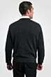 Charcoal Men's 100% Cashmere Long Sleeve Pullover V Neck Sweater Back View