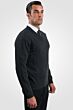 Charcoal Men's 100% Cashmere Long Sleeve Pullover V Neck Sweater Right View