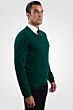 Green Men's 100% Cashmere Long Sleeve Pullover V Neck Sweater Right View