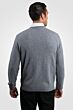 Lt Grey Men's 100% Cashmere Long Sleeve Pullover V Neck Sweater Back View