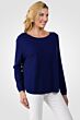 Midnight Blue Cashmere Boatneck Raglan Sweater right side view