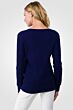 Midnight Blue Cashmere Cable-knit Crewneck Sweater back view