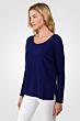 Midnight Blue Cashmere High Low Sweater left side view
