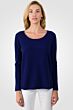 Midnight Blue Cashmere High Low Sweater front view