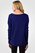 Midnight Blue Cashmere V-neck Circle High Low Sweater back view
