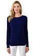 Midnight Blue Cashmere Cable-knit Crewneck Sweater front view